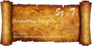 Szendrey Teofil névjegykártya